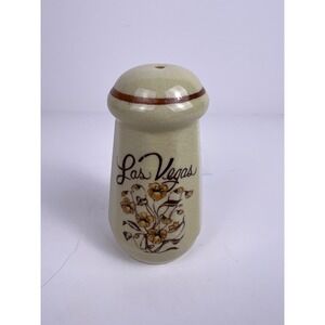 Vintage‎ 70s Hand Painted Las Vegas Salt/Pepper Shaker Stoneware
